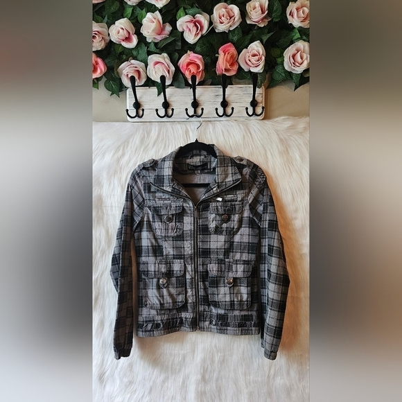 Dollhouse Jackets & Blazers - Dollhouse *Rare* 2000's Plaid Military Style Jean Jacket